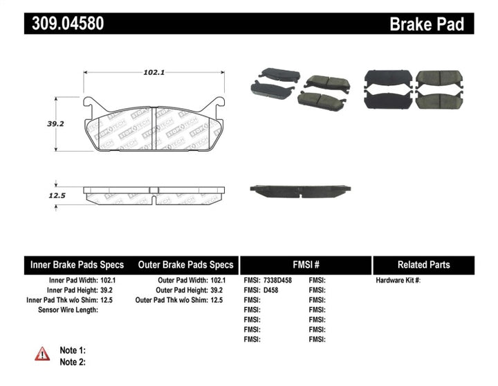 StopTech Performance 90-93 Mazda Miata Rear Brake Pads D525 - Bull Strap