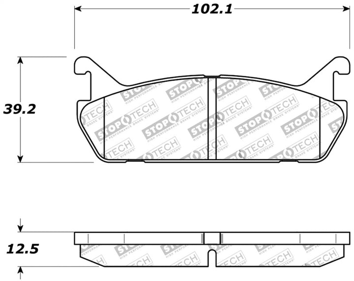 StopTech Performance 90-93 Mazda Miata Rear Brake Pads D525 - Bull Strap