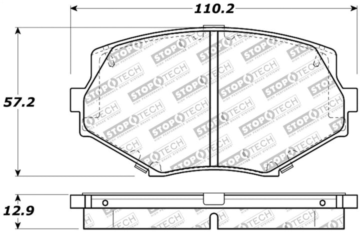 StopTech Performance 94-97/99-05 Miata w/Normal Suspension Front Brake Pads D635 - Bull Strap