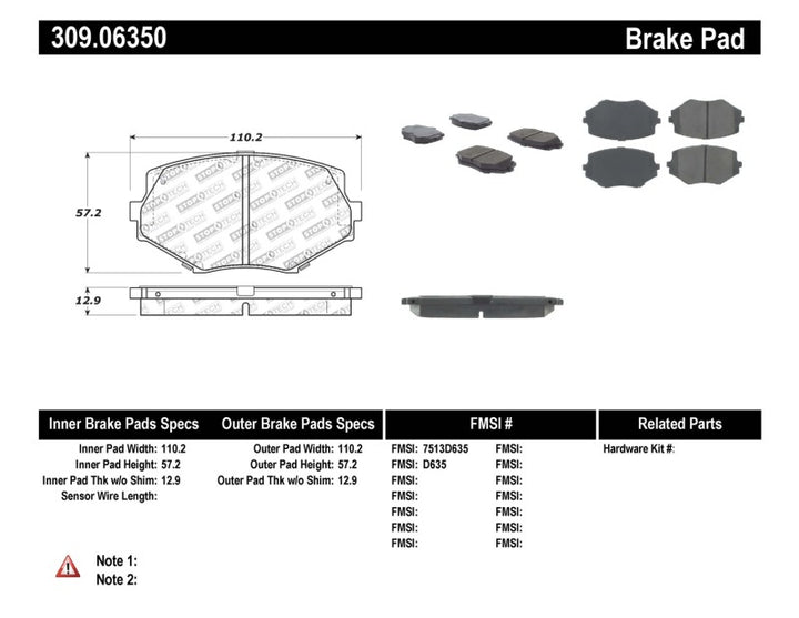 StopTech Performance 94-97/99-05 Miata w/Normal Suspension Front Brake Pads D635 - Bull Strap