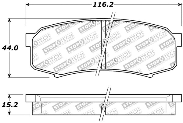 StopTech Performance 96-09 Lexus GX 470/LX 450/LX 470/LX 570 Rear Brake Pads - Bull Strap