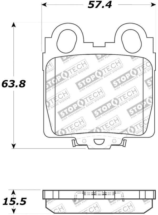 StopTech Performance 98-05 Lexus GS 300/350/400/430/450H / 00-05 IS250/300/350 Rear Brake Pads - Bull Strap
