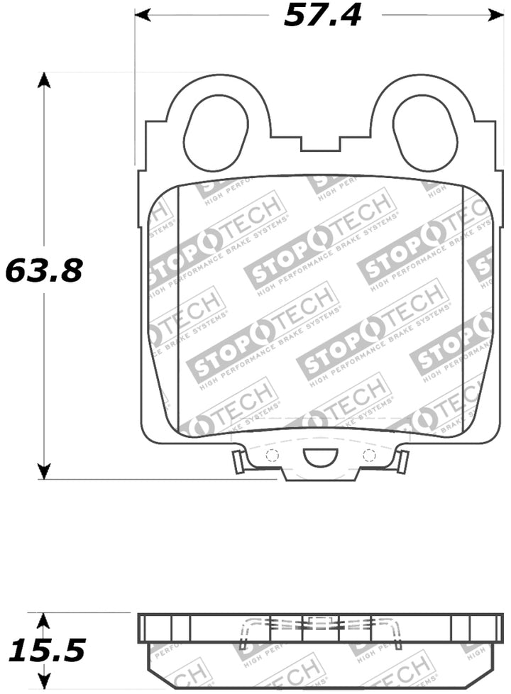 StopTech Performance 98-05 Lexus GS 300/350/400/430/450H / 00-05 IS250/300/350 Rear Brake Pads - Bull Strap