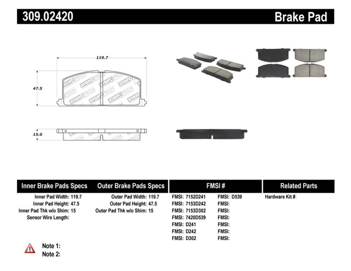 StopTech Performance Brake Pads - Bull Strap