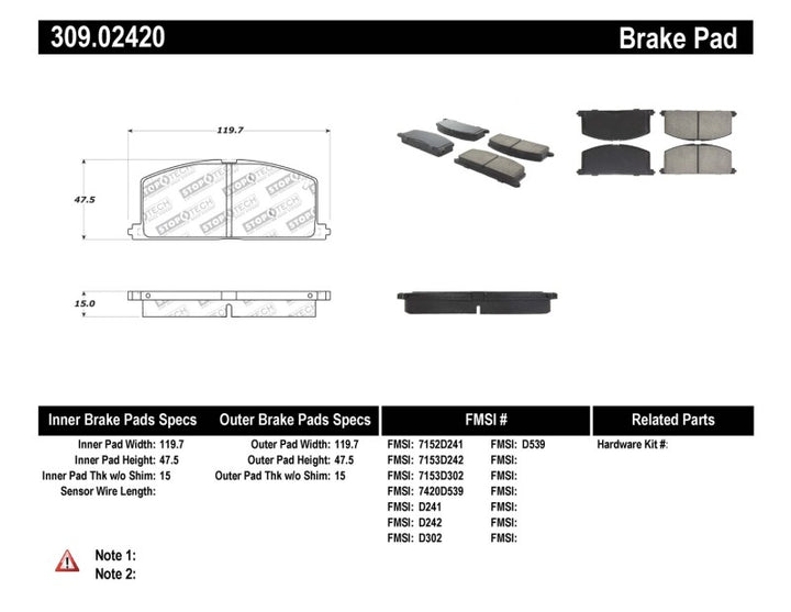StopTech Performance Brake Pads - Bull Strap