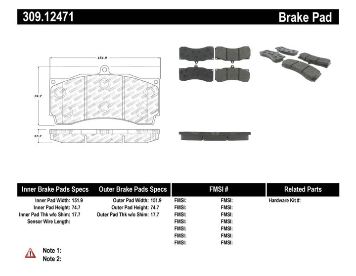 StopTech Performance Brake Pads - Bull Strap