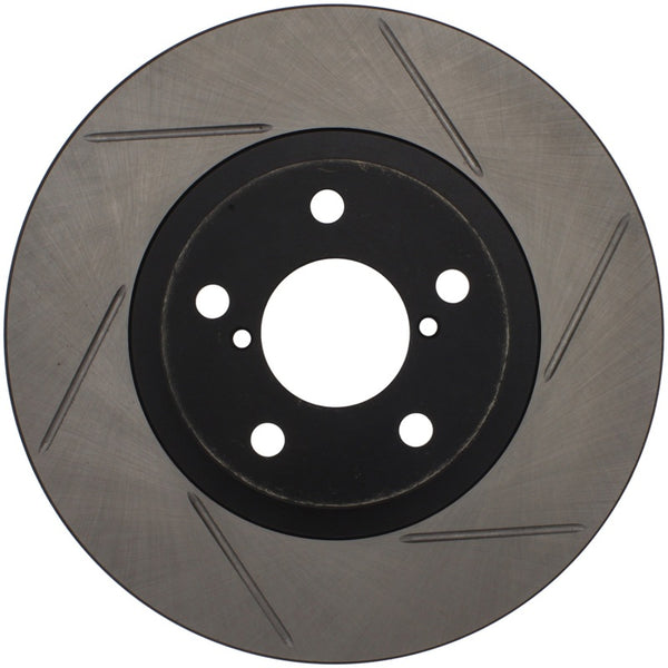 StopTech Power Slot 00-05 Legacy / 7/98-08 Impreza Front Left SportStop Slotted Rotor - Bull Strap