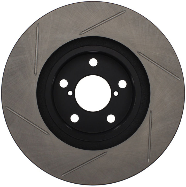 StopTech Power Slot 00-05 Legacy / 7/98-08 Impreza Front Left SportStop Slotted Rotor - Bull Strap
