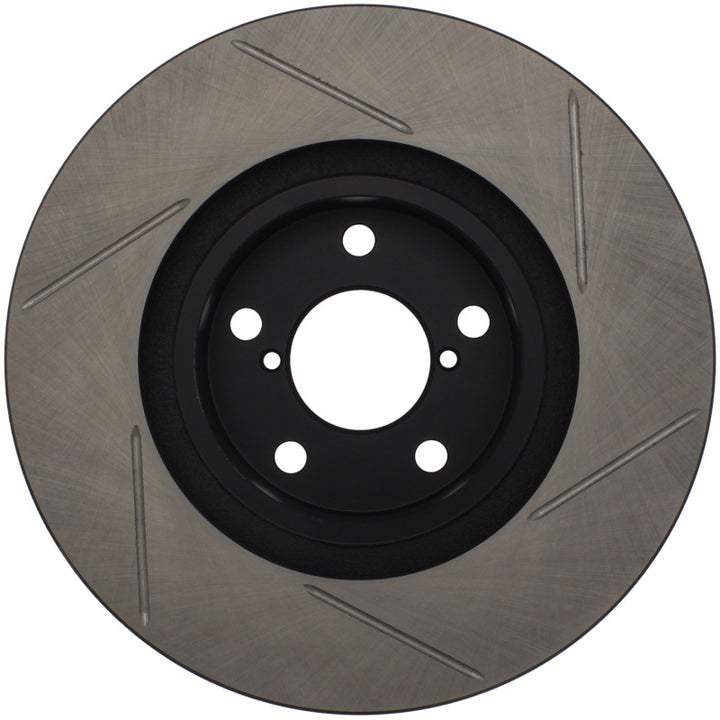 StopTech Power Slot 00-05 Legacy / 7/98-08 Impreza Front Right SportStop Slotted Rotor - Bull Strap