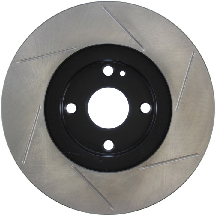 StopTech Power Slot 01-05 Mazda Miata Sport Suspension/Turbo SportStop Slotted Front Right Rotor - Bull Strap