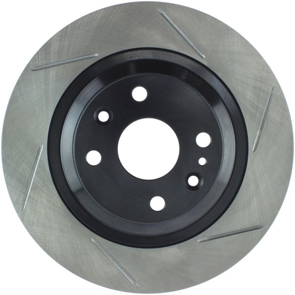 StopTech Power Slot 01-05 Mazda Miata Sport Suspension/Turbo SportStop Slotted Rear Left Rotor - Bull Strap
