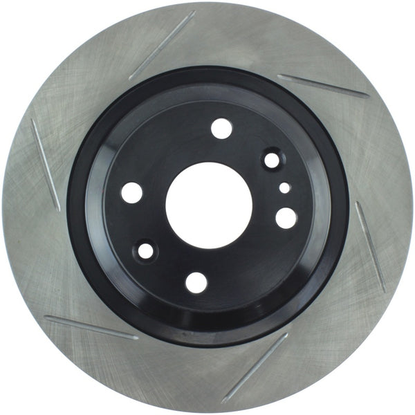 StopTech Power Slot 01-05 Mazda Miata Sport Suspension/Turbo SportStop Slotted Rear Right Rotor - Bull Strap