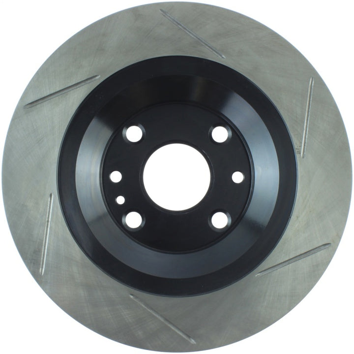 StopTech Power Slot 01-05 Mazda Miata Sport Suspension/Turbo SportStop Slotted Rear Right Rotor - Bull Strap