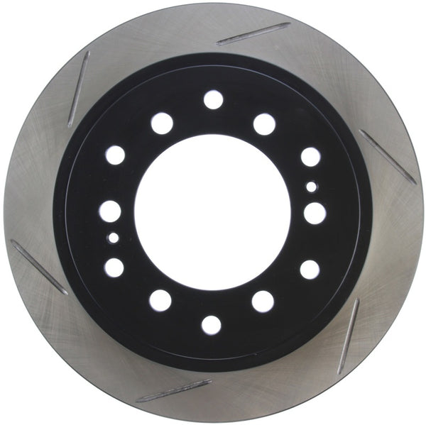 StopTech Power Slot 01-07 Toyota Sequoia/03-09 4 Runner / 03-09 Lexus GX470 Slotted Right Rr Rotor - Bull Strap