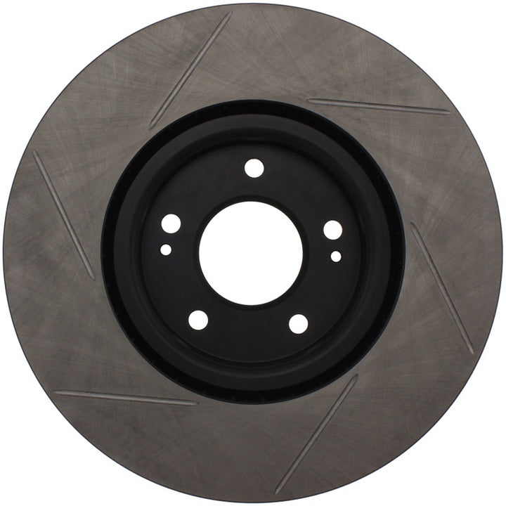 StopTech Power Slot 03-06 Evo 8 & 9 Slotted Left Front Rotor - Bull Strap