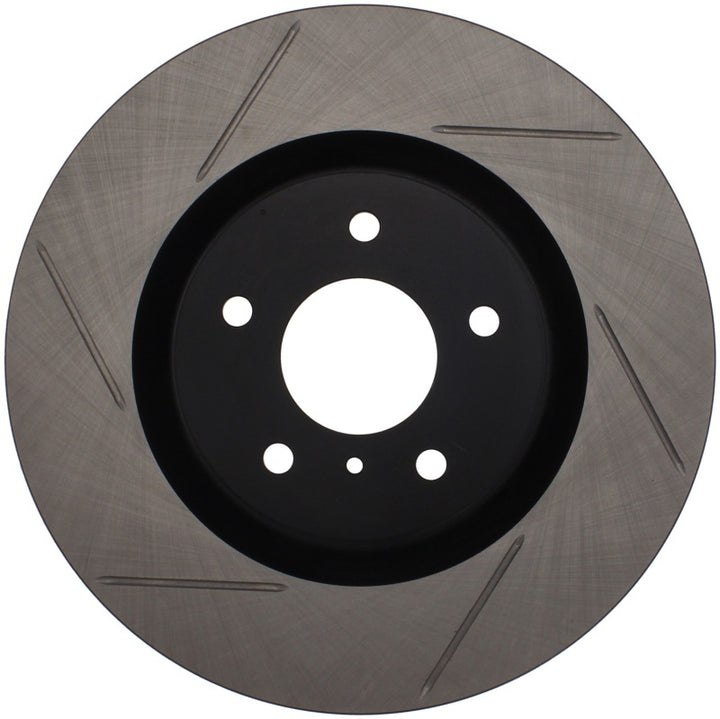 StopTech Power Slot 03-07 350z/ 03-04 G35 w/ Brembo SportStop Slotted Front Right Rotor - Bull Strap
