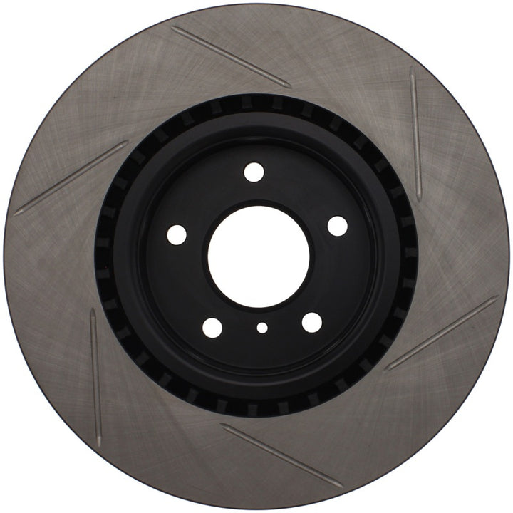 StopTech Power Slot 03-07 350z/ 03-04 G35 w/ Brembo SportStop Slotted Front Right Rotor - Bull Strap