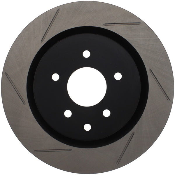 StopTech Power Slot 03-07 350z/ 03-04 G35 w/ Brembo SportStop Slotted Rear Right Rotor - Bull Strap