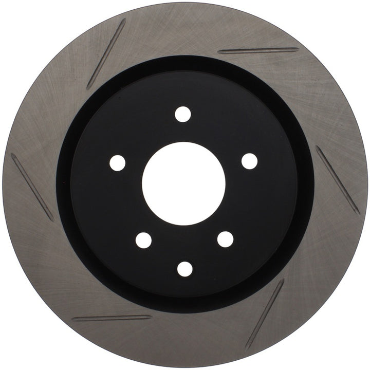 StopTech Power Slot 03-07 350z/ 03-04 G35 w/ Brembo SportStop Slotted Rear Right Rotor - Bull Strap