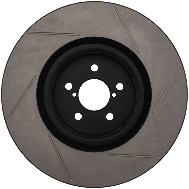 StopTech Power Slot 04 STi Front Right SportStop Slotted Rotor - Bull Strap