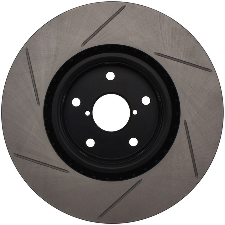 StopTech Power Slot 05-08 STi Front Left Slotted Rotor - Bull Strap