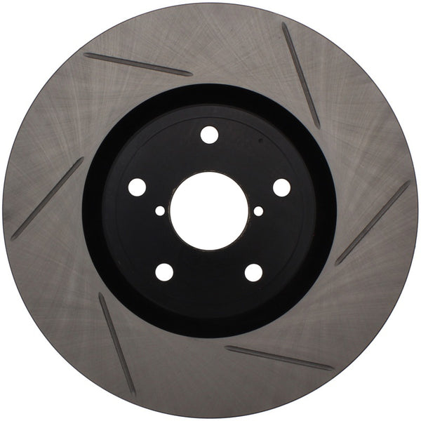 StopTech Power Slot 05-08 STi Front Right Slotted Rotor - Bull Strap