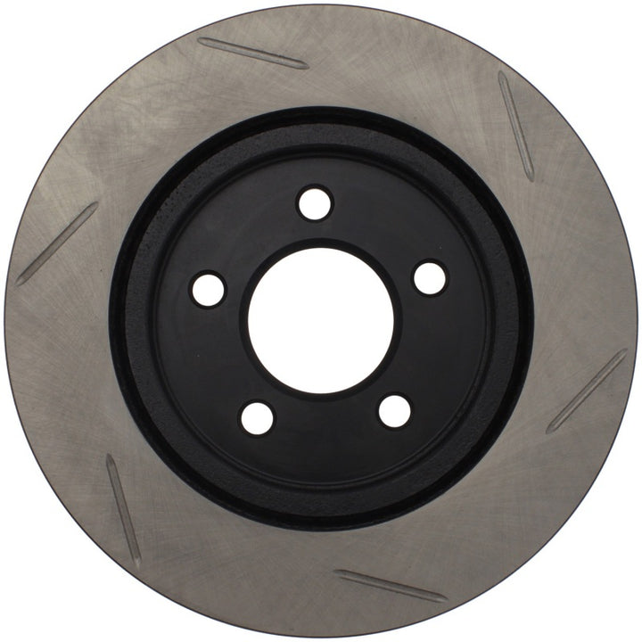 StopTech Power Slot 05-10 Mustang V6/4.0L / GT V8-4.6L Rear Right Slotted Rotor - Bull Strap