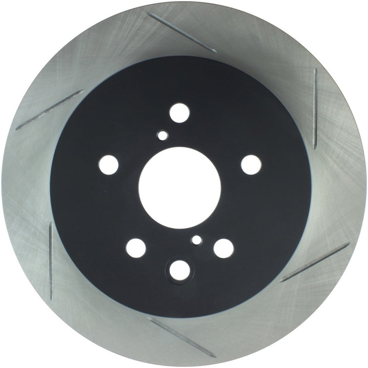 StopTech Power Slot 06-09 Lexus GS Series / 06-10 IS350 Rear Left Slotted Rotor - Bull Strap