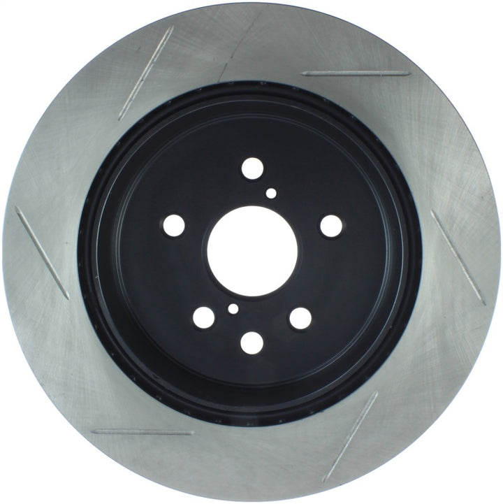 StopTech Power Slot 06-09 Lexus GS Series / 06-10 IS350 Rear Left Slotted Rotor - Bull Strap