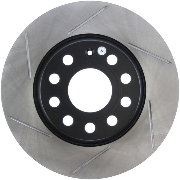 StopTech Power Slot 06-10 Audi A3 / 09 VW CC (Passat CC) / 06-09 GTI Mk V Right Rear Slotted Rotor - Bull Strap