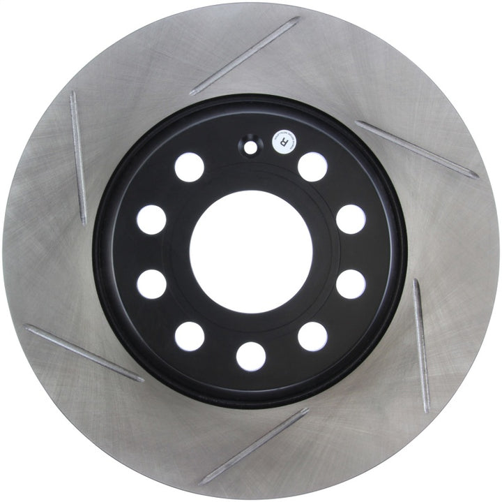 StopTech Power Slot 06-10 Audi A3 / 09 VW CC (Passat CC) / 06-09 GTI Mk V Right Rear Slotted Rotor - Bull Strap