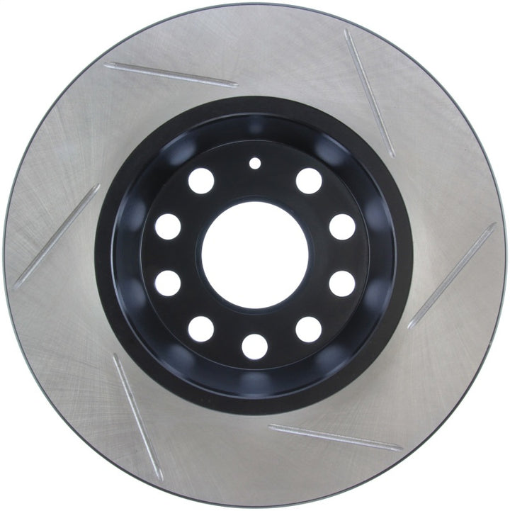 StopTech Power Slot 06-10 Audi A3 / 09 VW CC (Passat CC) / 06-09 GTI Mk V Right Rear Slotted Rotor - Bull Strap