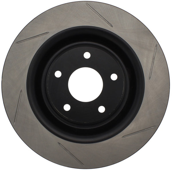 StopTech Power Slot 06-10 Chevrolet Corvette Front Left Slotted Rotor - Bull Strap