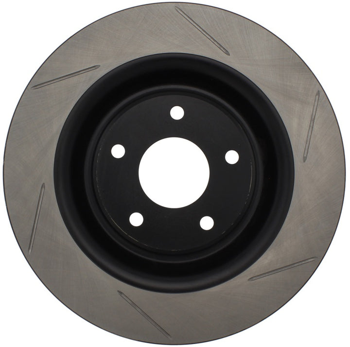 StopTech Power Slot 06-10 Chevrolet Corvette Front Left Slotted Rotor - Bull Strap