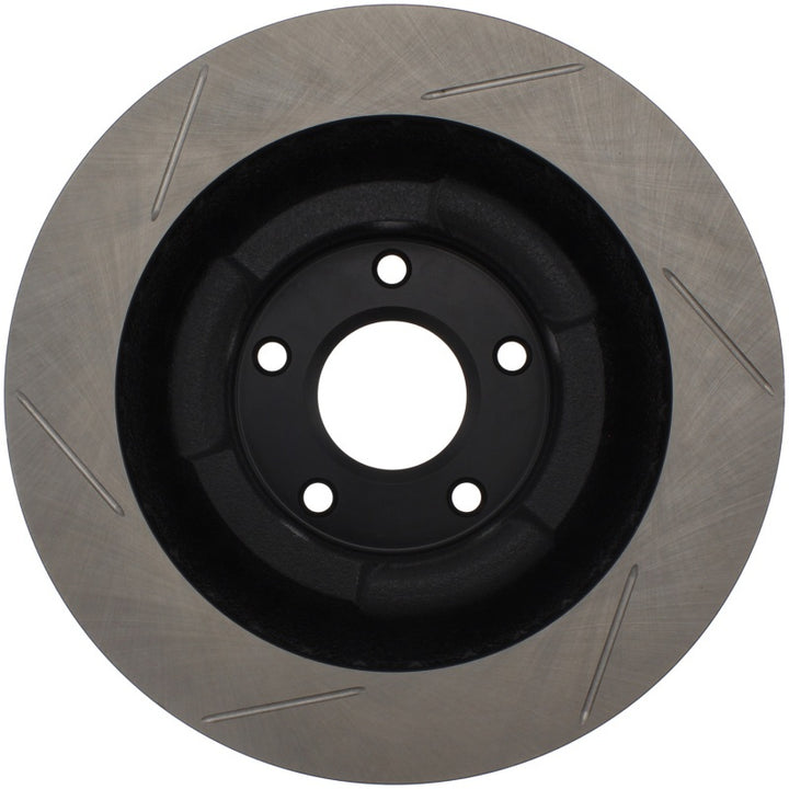StopTech Power Slot 06-10 Chevrolet Corvette Front Left Slotted Rotor - Bull Strap