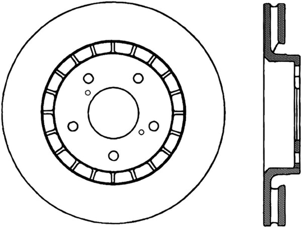 StopTech Power Slot 06-11 Lexus GS Series / 06-12 IS Series Front Right Drilled & Slotted Rotor - Bull Strap