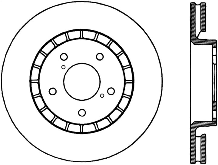 StopTech Power Slot 06-11 Lexus GS Series / 06-12 IS Series Front Right Drilled & Slotted Rotor - Bull Strap