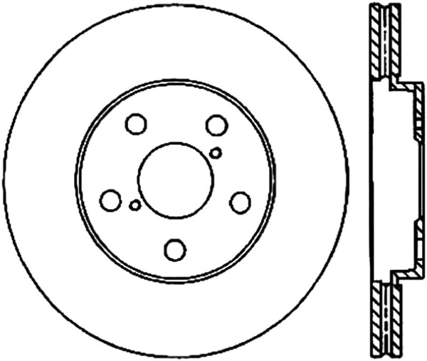 StopTech Power Slot 06-11 Lexus GS Series / 06-12 IS350 Front Left Drilled & Slotted Rotor - Bull Strap