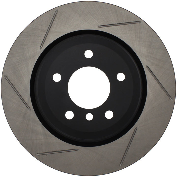 StopTech Power Slot 06 BMW 330 Series / 07-09 335 Series Rear Right Slotted Rotor - Bull Strap