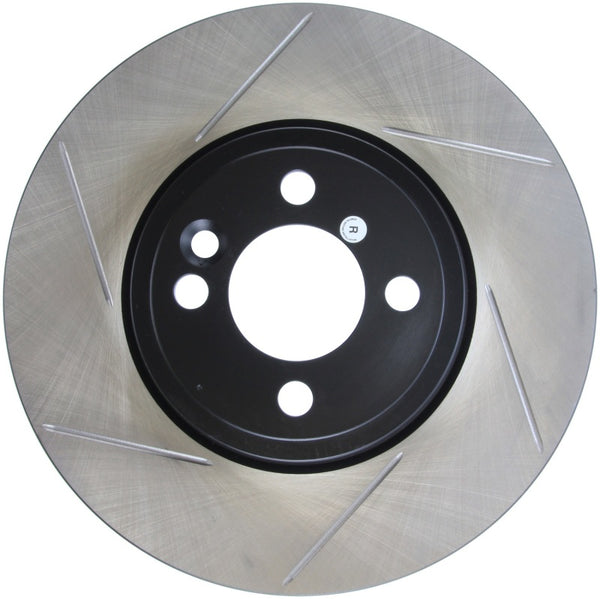StopTech Power Slot 07-09 Mini Cooper S Front Left Slotted Rotor - Bull Strap