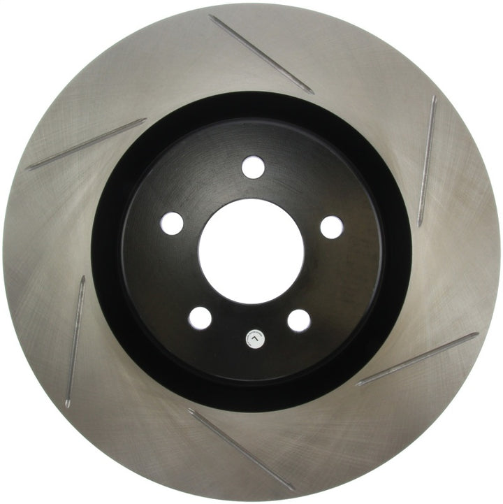 StopTech Power Slot 07-10 Ford Mustang Shelby Front Left Slotted Rotor - Bull Strap