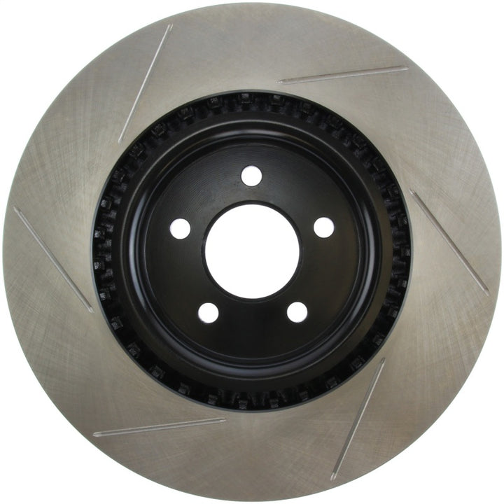 StopTech Power Slot 07-10 Ford Mustang Shelby Front Left Slotted Rotor - Bull Strap