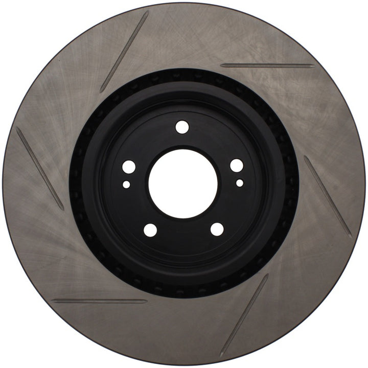 StopTech Power Slot 08-09 Evo 10 Slotted Left Front Rotor - Bull Strap