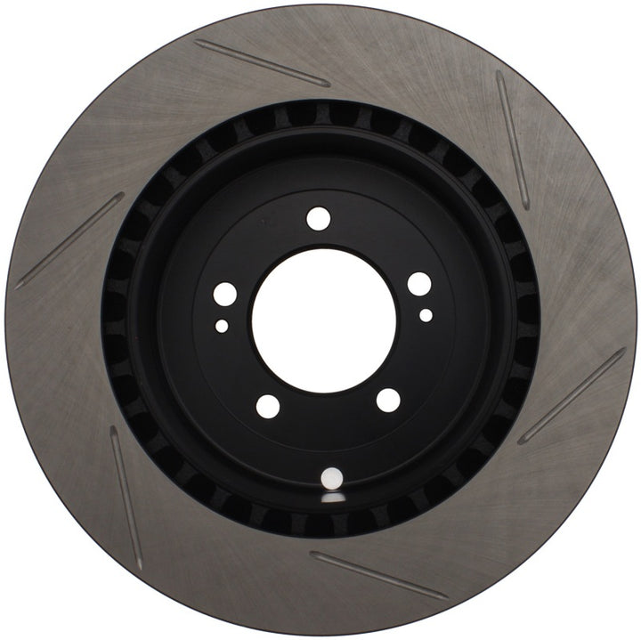StopTech Power Slot 08-09 Evo 10 Slotted Right Rear Rotor - Bull Strap