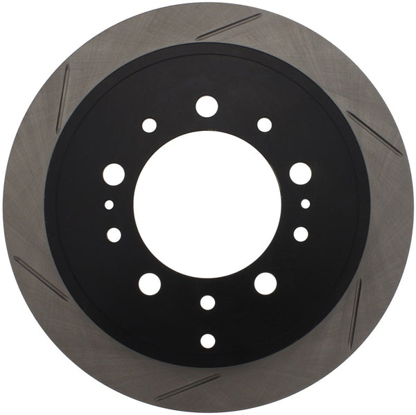 StopTech Power Slot 08-09 Lexus LX450/470/570 / 07-09 Toyota Tundra Slotted Right Rear Rotor - Bull Strap