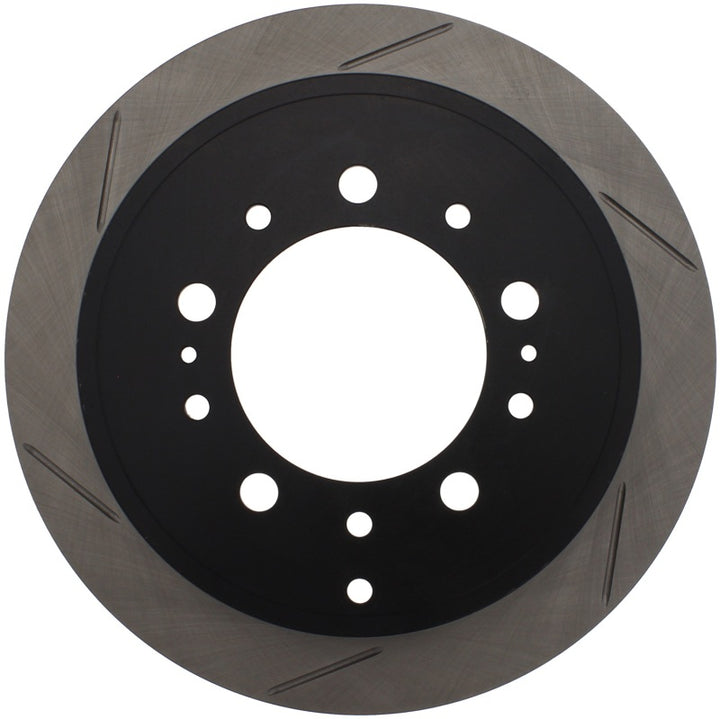 StopTech Power Slot 08-09 Lexus LX450/470/570 / 07-09 Toyota Tundra Slotted Right Rear Rotor - Bull Strap