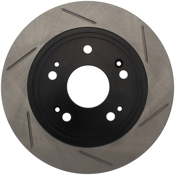 StopTech Power Slot 09-10 Acura TSX / 08-10 Honda Accord Rear Left Slotted Rotor - Bull Strap