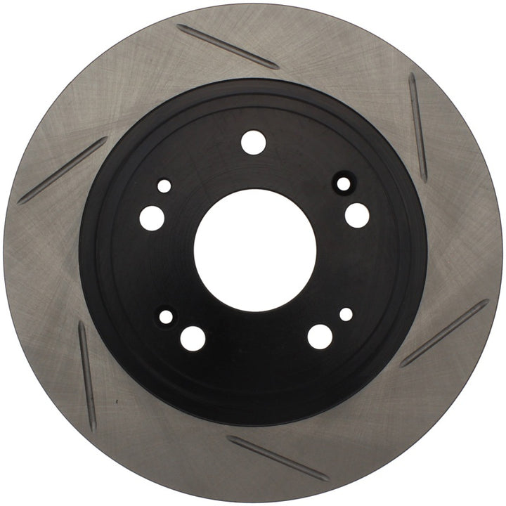 StopTech Power Slot 09-10 Acura TSX / 08-10 Honda Accord Rear Left Slotted Rotor - Bull Strap