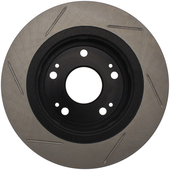 StopTech Power Slot 09-10 Acura TSX / 08-10 Honda Accord Rear Left Slotted Rotor - Bull Strap