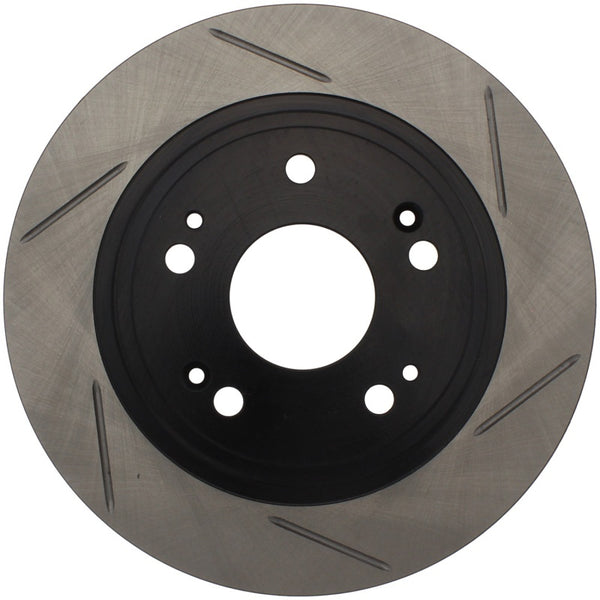 StopTech Power Slot 09-10 Acura TSX / 08-10 Honda Accord Rear Right Slotted Rotor - Bull Strap